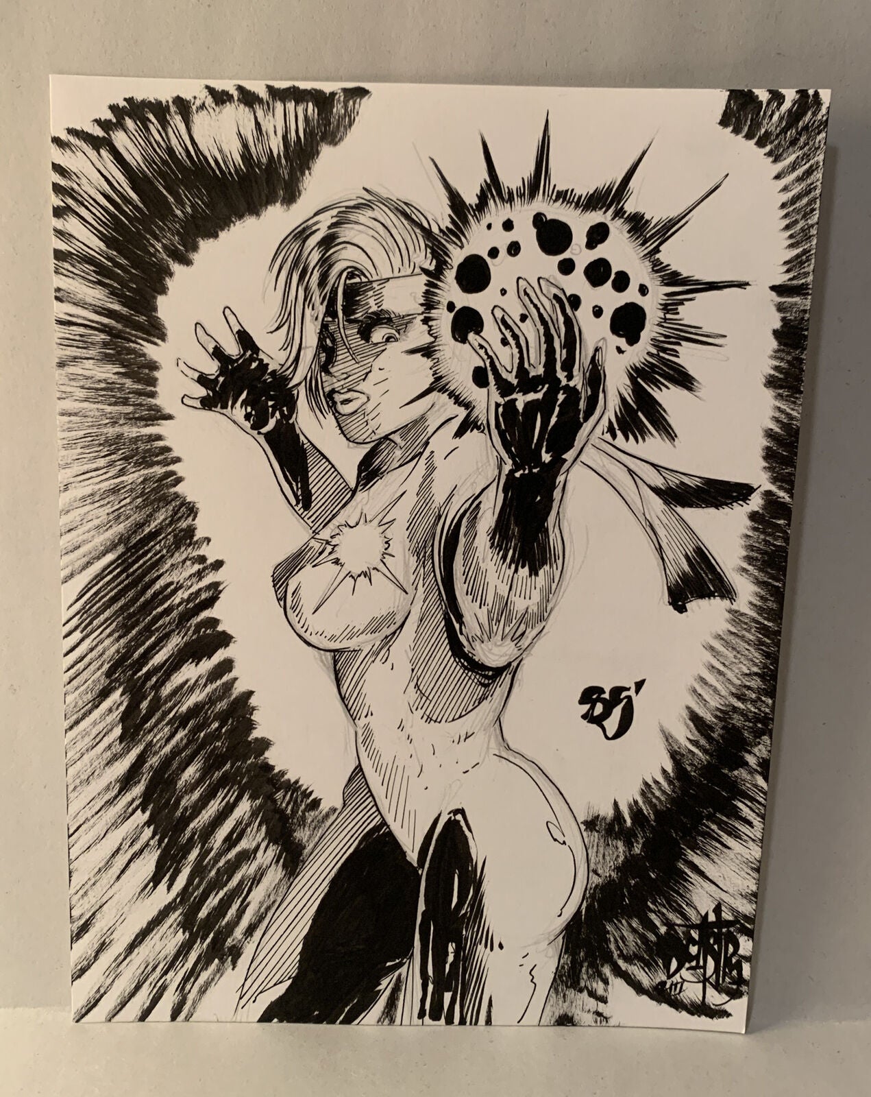 Original Dave Castr Dazzler ‘ 85 5x7" Art Sealed W ARG COA