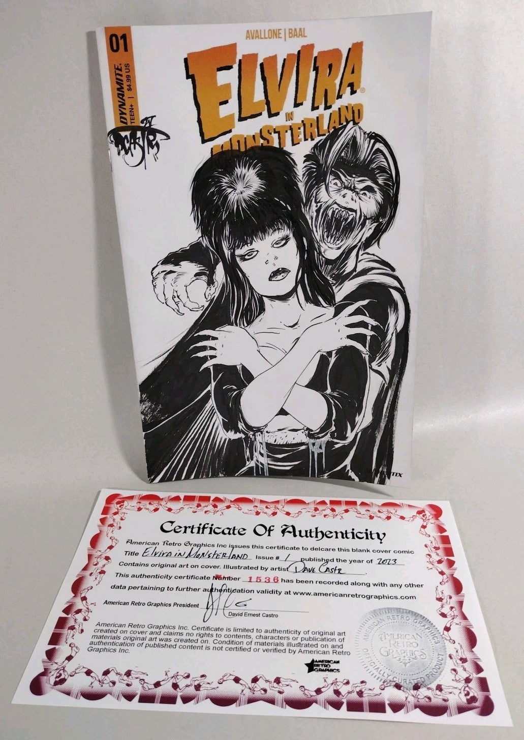 Elvira In Monsterland 1 (2023) Dynamite Comic Sketch Cover w Original DCastr Art