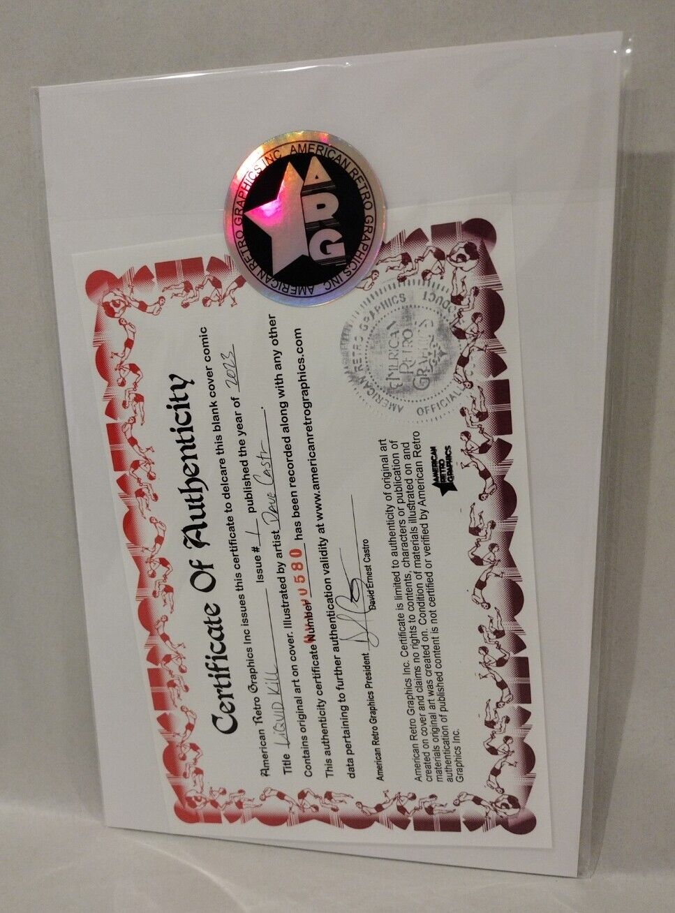 Liquid Kill #1 (2023) Whatnot Blank Cover Comic W Original Dave Castr Art 1st