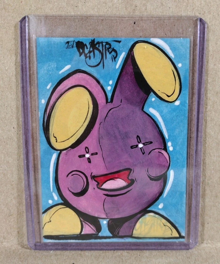 DCastr 2025 Front Row Show Exclusive Sketch Card W Original Pokemon Whismer Art