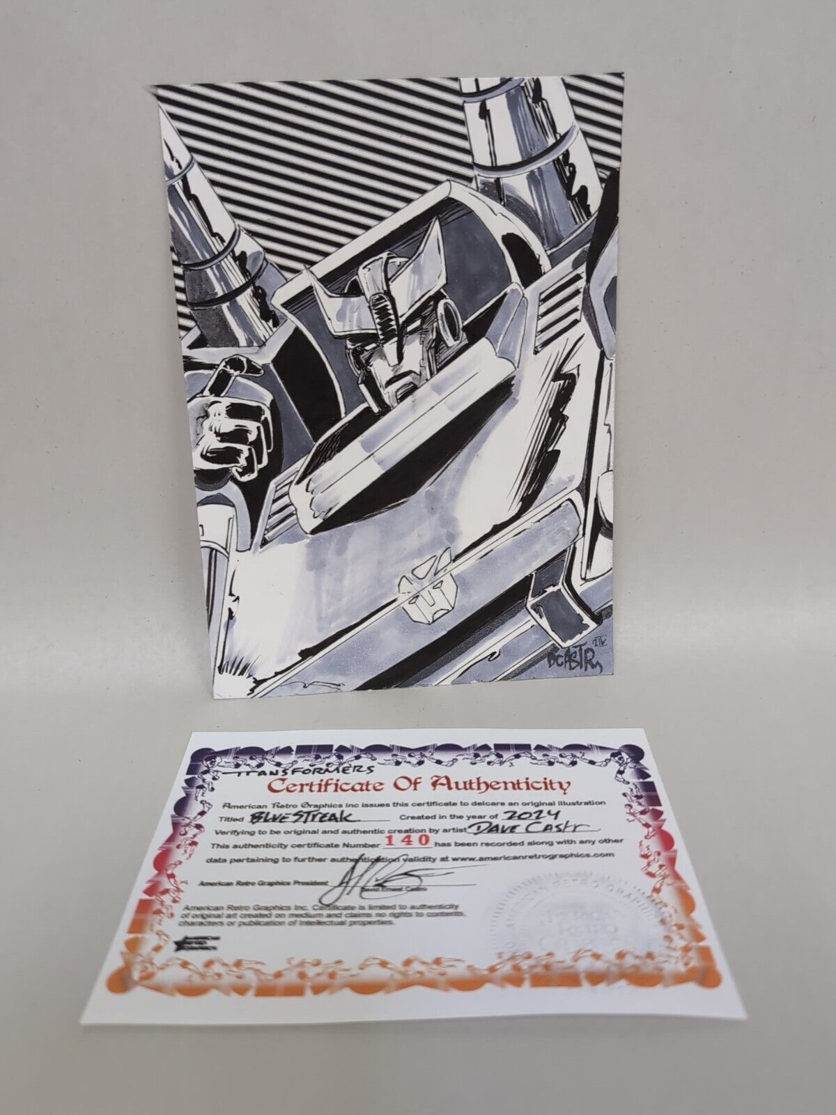 Original Dave Castr Blue Streak Autobot Transformers Art Sealed W ARG COA