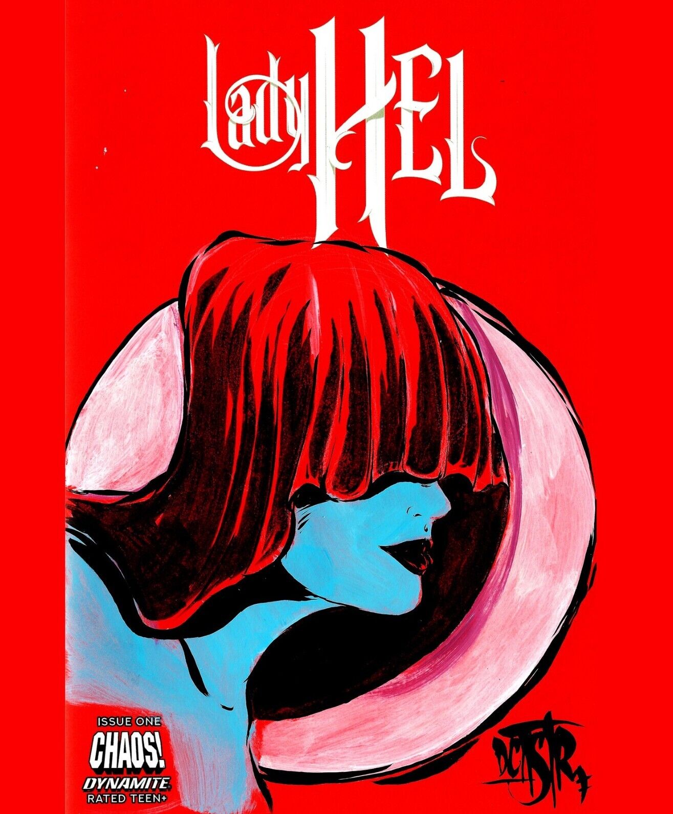 Lady Hel #1 Cover F Red Blank Authentix w Original Art Dcastr w ARG COA #