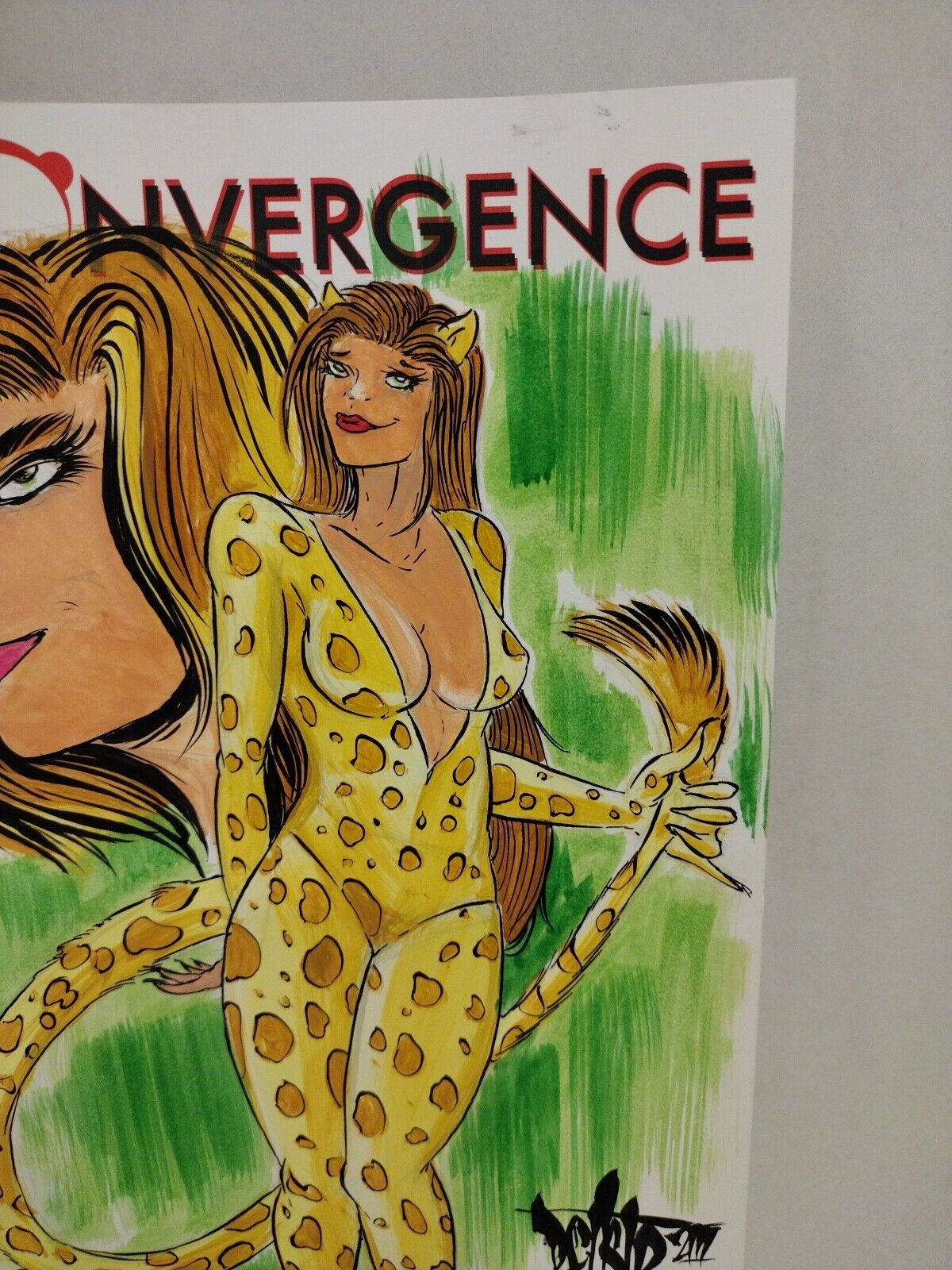 Convergence 1 (2015) Blank Sketch Variant DC Comic w Original DCastr Cheetah COA