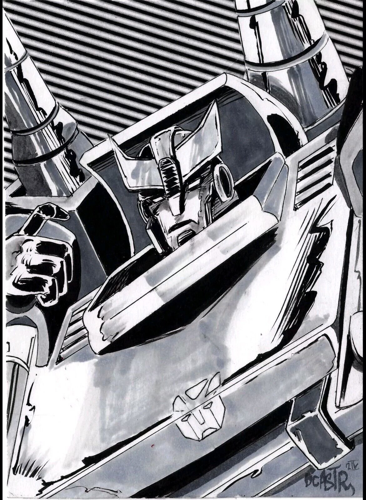 Original Dave Castr Blue Streak Autobot Transformers Art Sealed W ARG COA