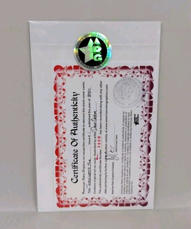 Terminator #1 (2024) Dynamite Comic Sketch Variant Cover W Original DCastr Art