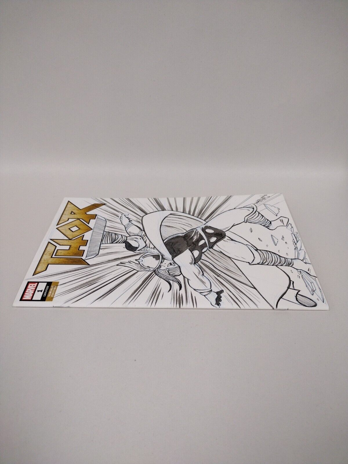 THOR #1 LGY #70 Blank Cover Comic w Original Art DCastr