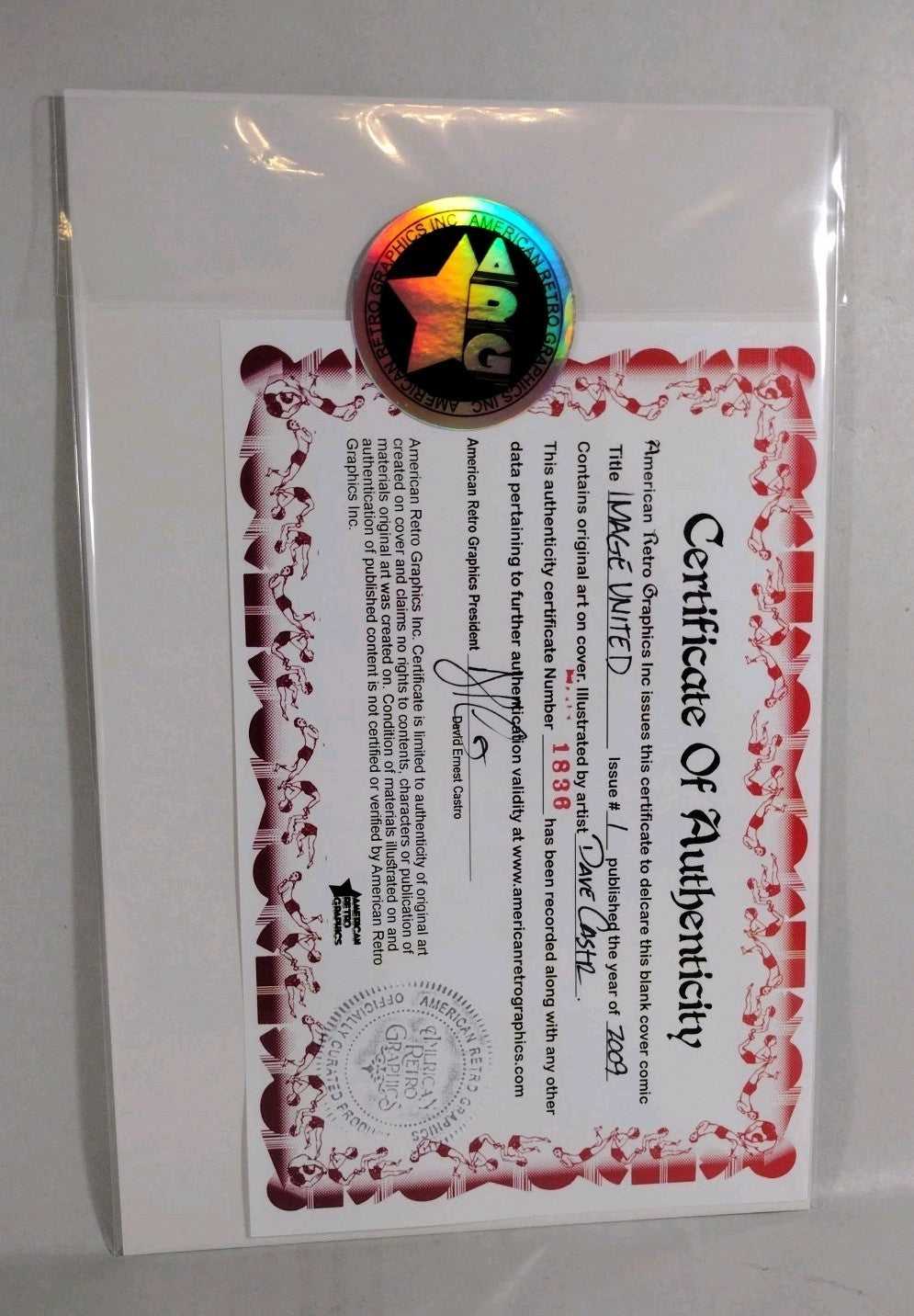 Image United #1 (2009) Sketch Cover Variant Comic W Original Dave Castr Maxx Art