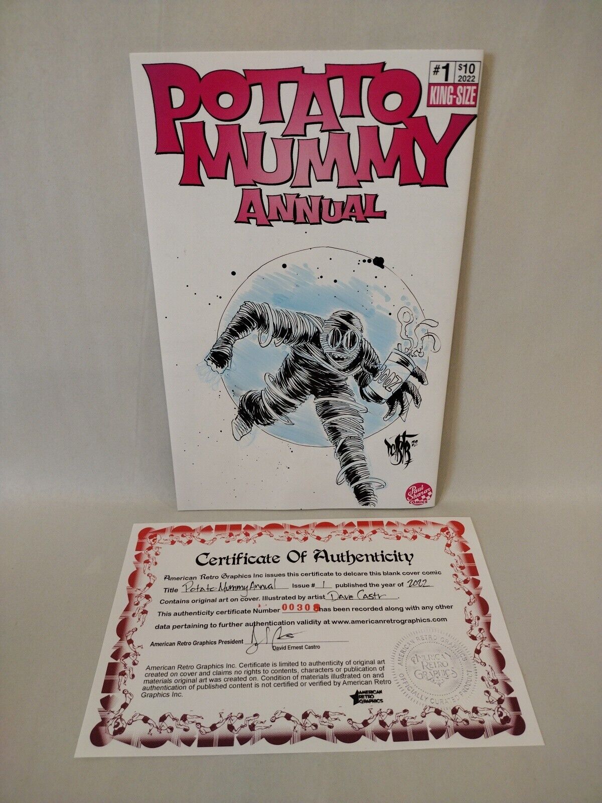 Potato Mummy Annual#1 (2022)Blank Cover Variant Comic W Original DCastr Art COA