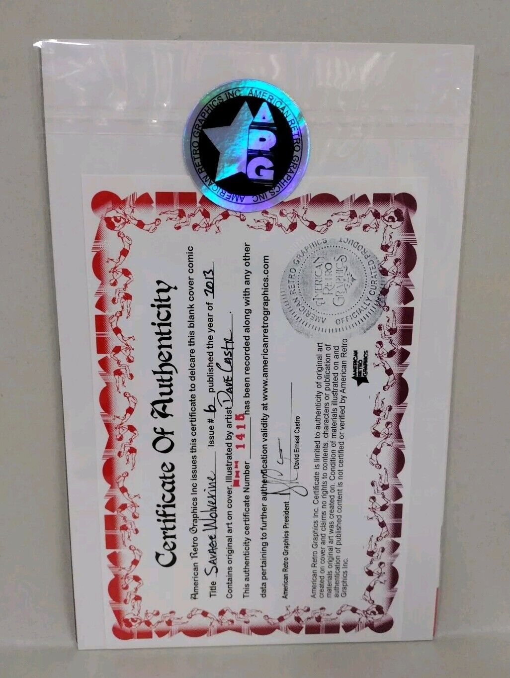 Savage Wolverine #6 (2013) Marvel Sketch Variant Comic w Original Dave Castr Art