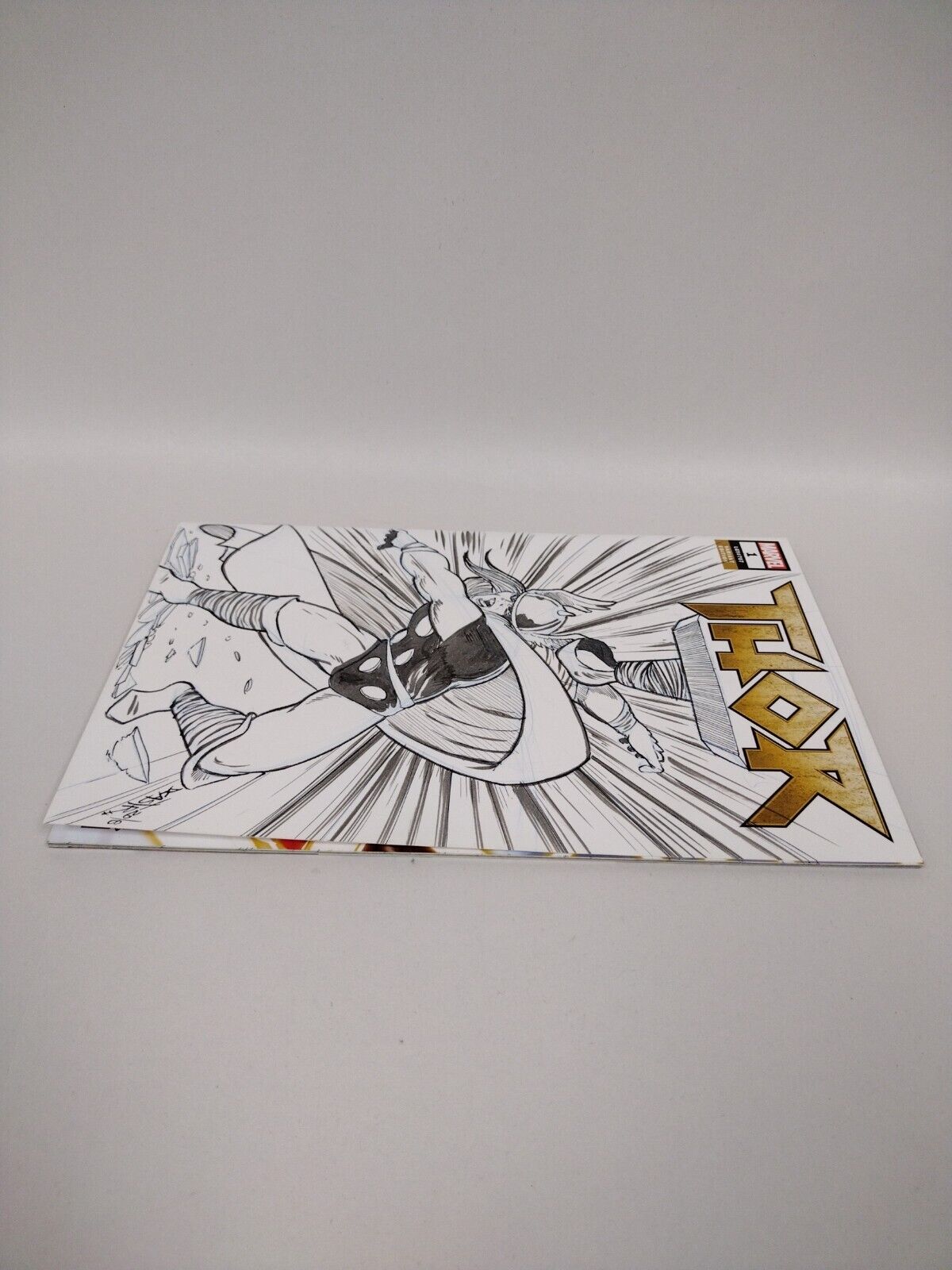 THOR #1 LGY #70 Blank Cover Comic w Original Art DCastr