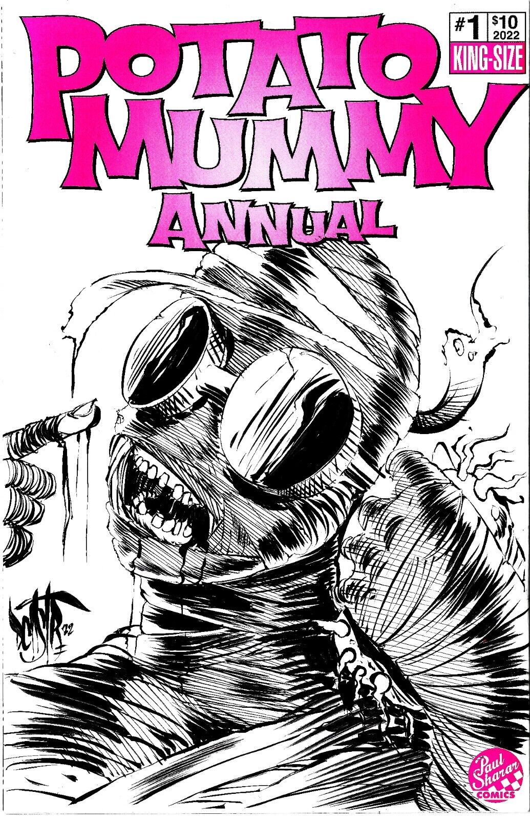 Potato Mummy 2022 Annual 1 Blank Cover Variant Comic W Original DCastr Art COA