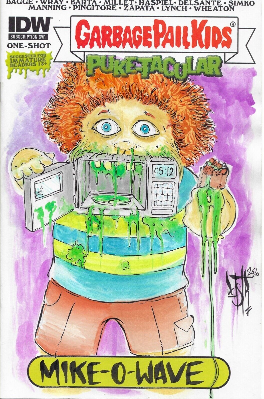 Garbage Pail Kids Puketacular #1 Blank Variant Cover (2014) Original DCastr Art