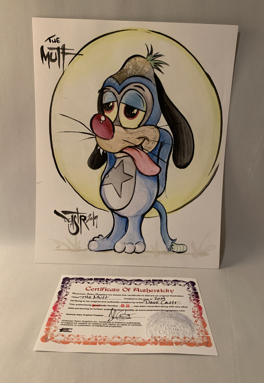 Dave Castr " The Mutt " 9x 12" Original Electric Bear Comic Art W ARG COA 68