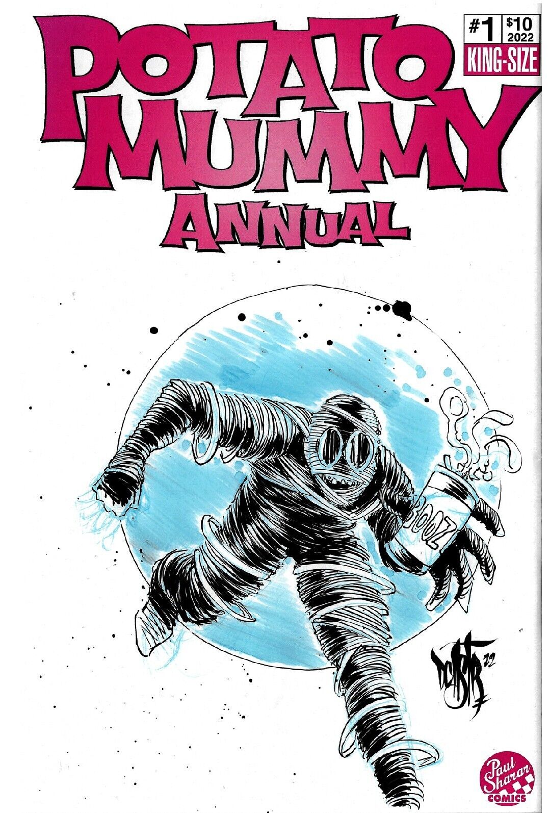 Potato Mummy Annual#1 (2022)Blank Cover Variant Comic W Original DCastr Art COA