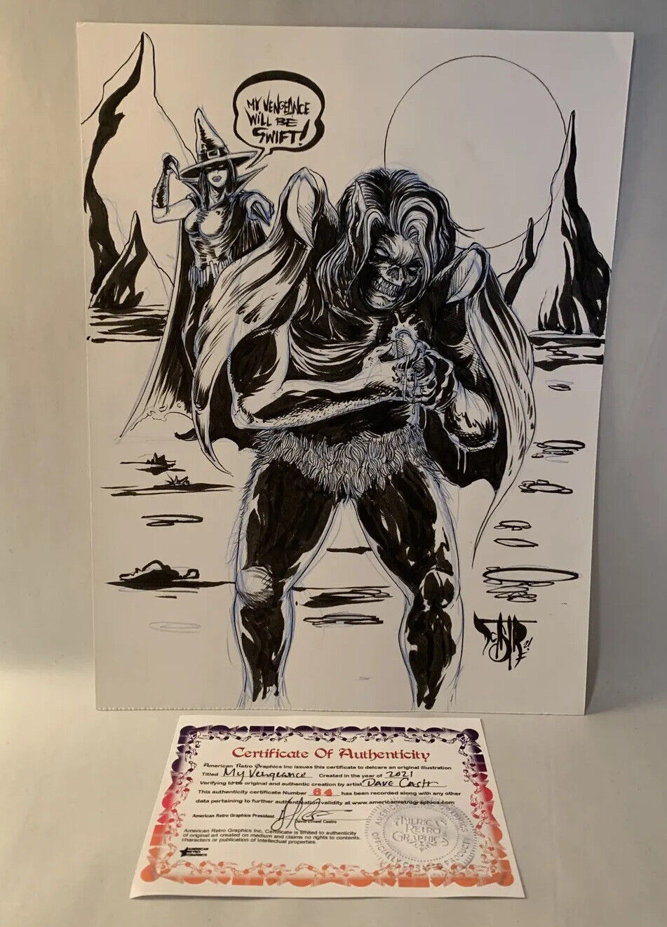 Dave Castr "My Vengeance " 9x 12" Original Electric Bear Comic Art W ARG COA 64
