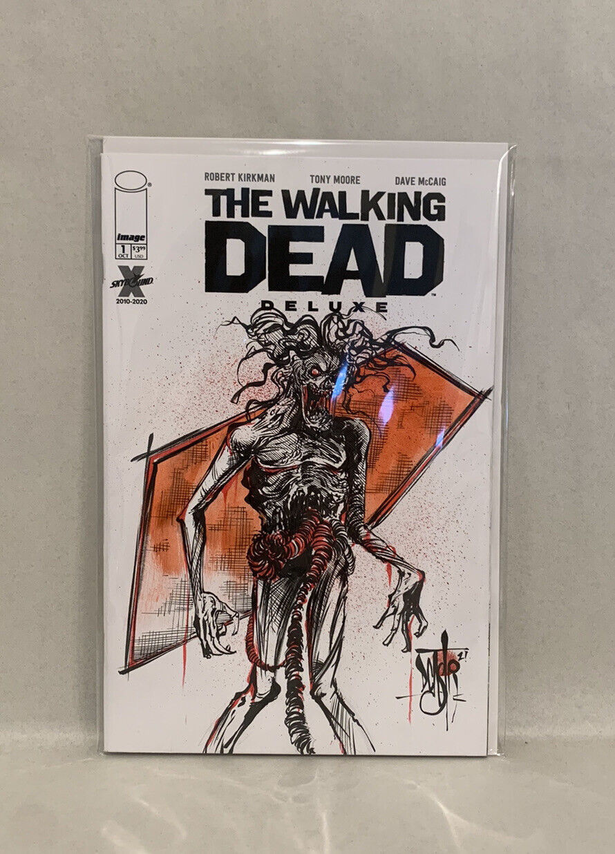 WALKING DEAD DELUXE #1 Sketch Variant Cover Comic W Original Art Dave Castr