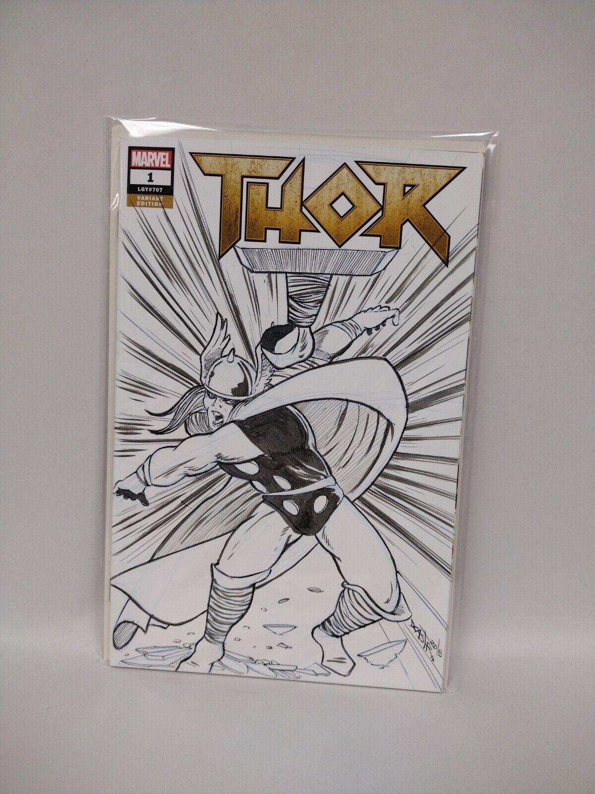 THOR #1 LGY #70 Blank Cover Comic w Original Art DCastr