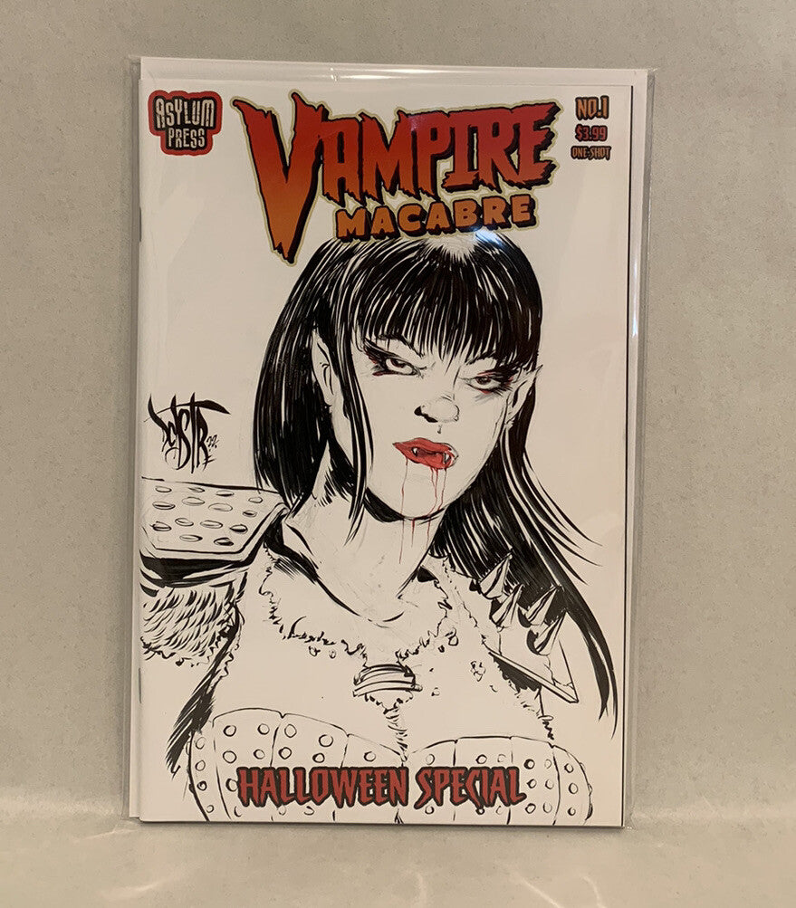 VAMPIRE MACABRE 1 (2021) Asylum Sketch Variant Cover Comic W Original Art DCastr