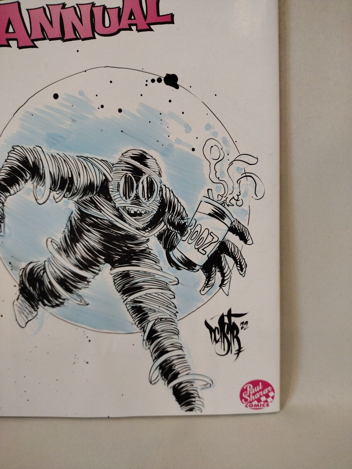 Potato Mummy Annual#1 (2022)Blank Cover Variant Comic W Original DCastr Art COA