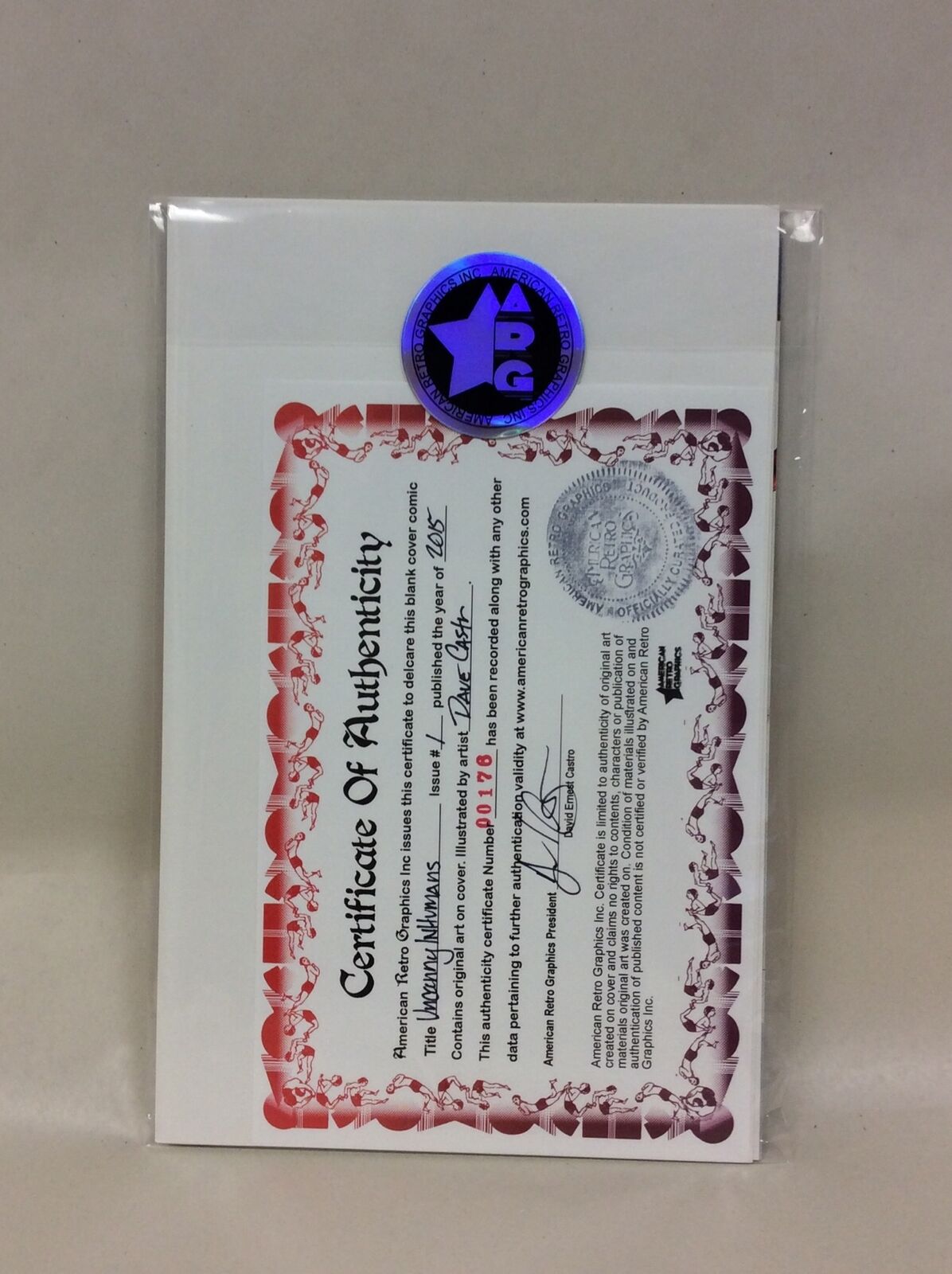 Uncanny Inhumans #1 (2015) Blank Cover Variant Comic W Original Art DCastr COA