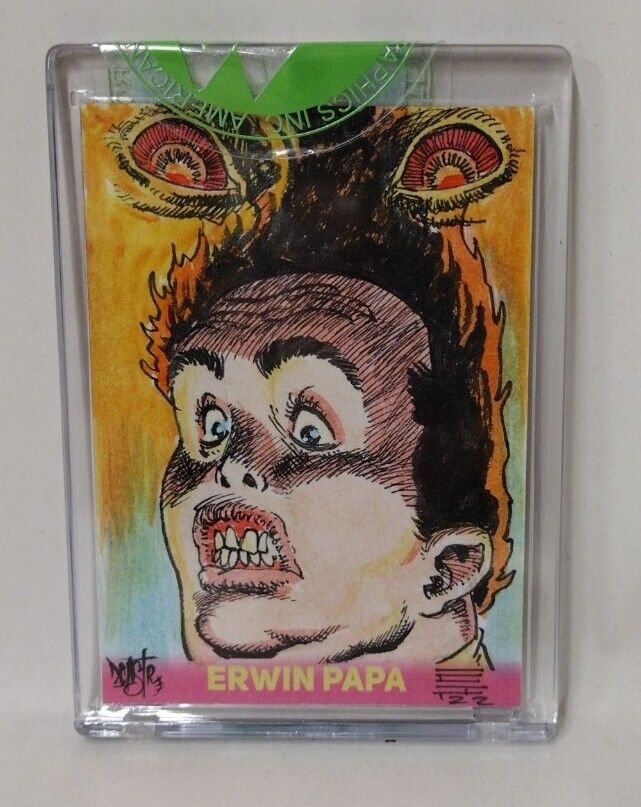 Erwin Papa Series I (2022) Original Evilspeak Sketch Card Dave Castr Colors