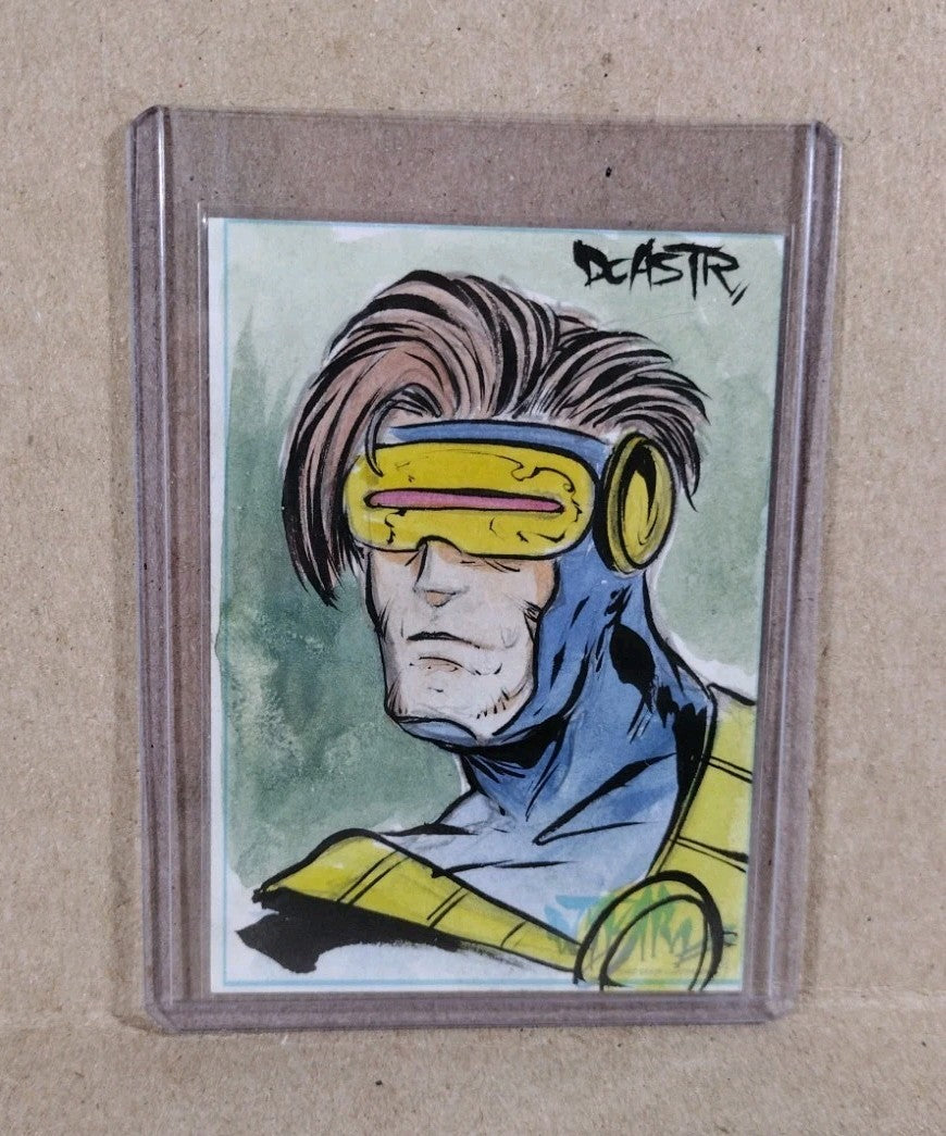 Dave Castr Crusin (2025) OAC Sketch Card W Original Marvel Cyclops Art