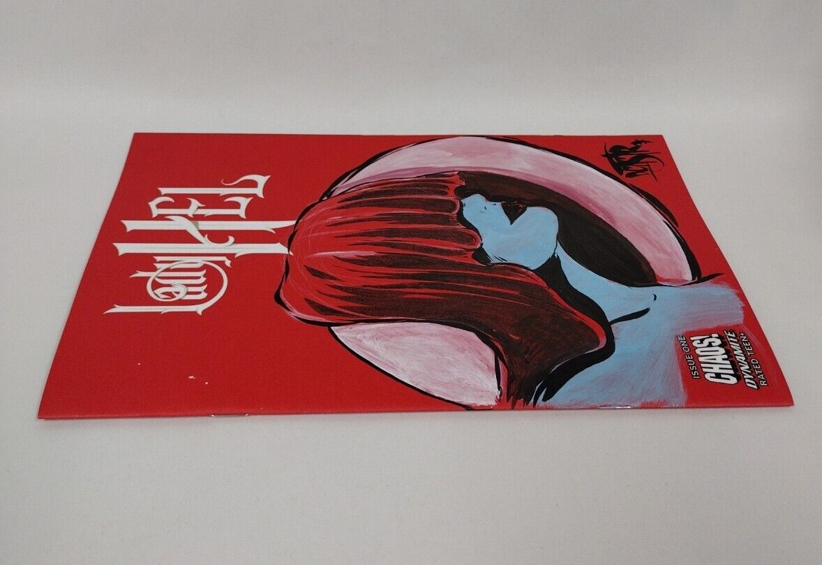 Lady Hel #1 Cover F Red Blank Authentix w Original Art Dcastr w ARG COA #