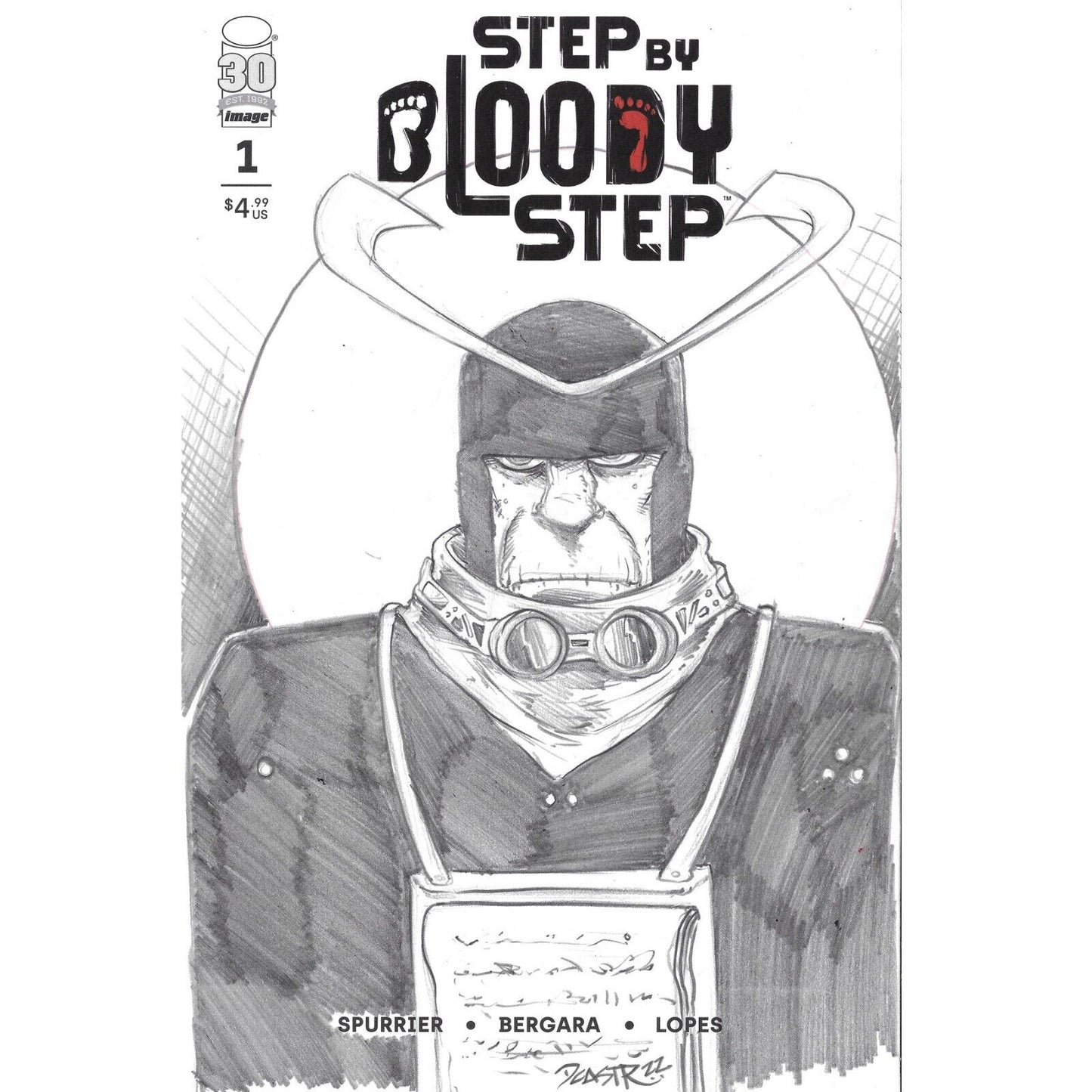 Step by Bloody Step #1 Blank Cover Variant w Original Art Dcastr