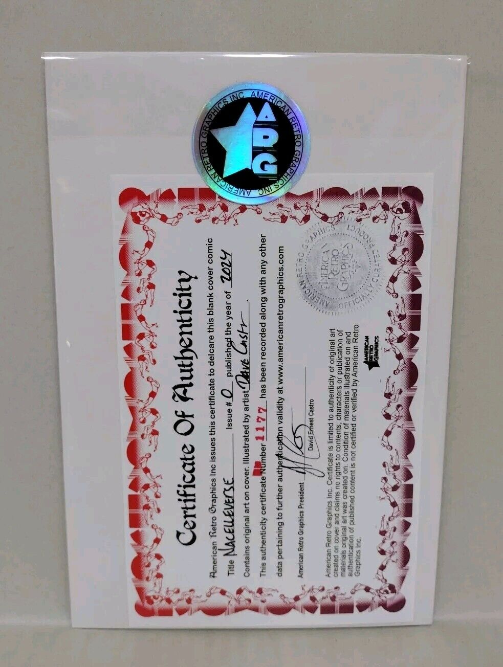 Nacelleverse #0 (2024) Blank Cover Variant comic W Original Dave Castr Art