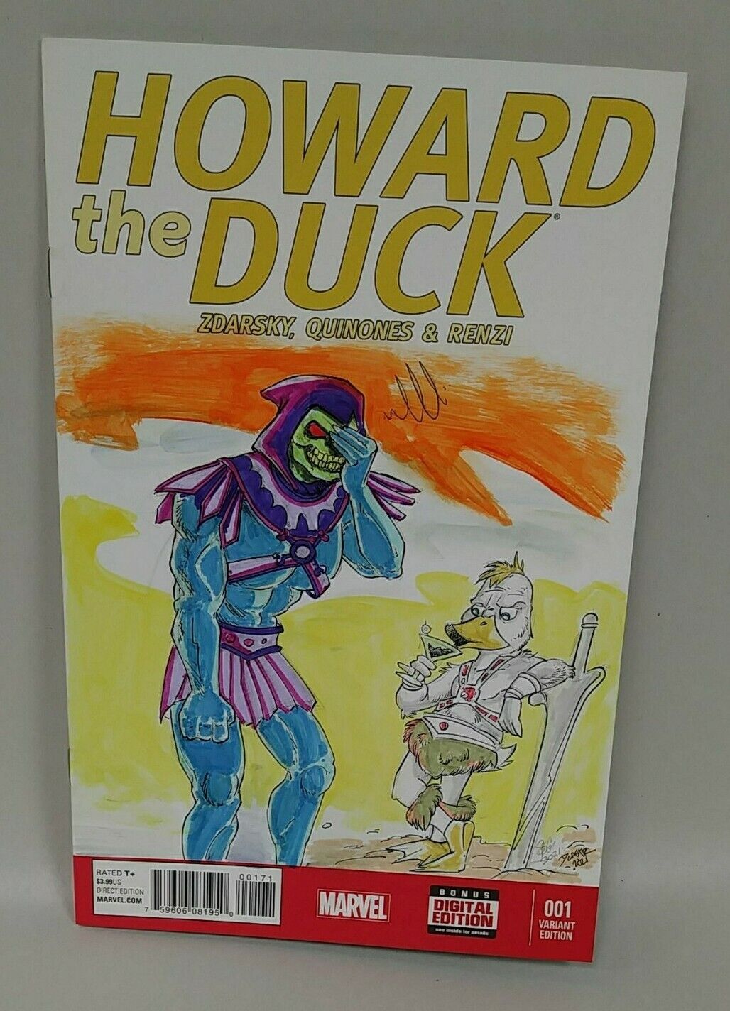 Howard the Duck #1 (2015) Blank Cover Variant Comic W Original DCastr Art ARG