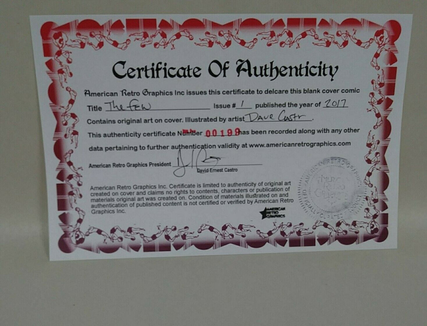 The Few #1 (2017) Blank Cover Variant Comic W Original DCastr Art COA 199