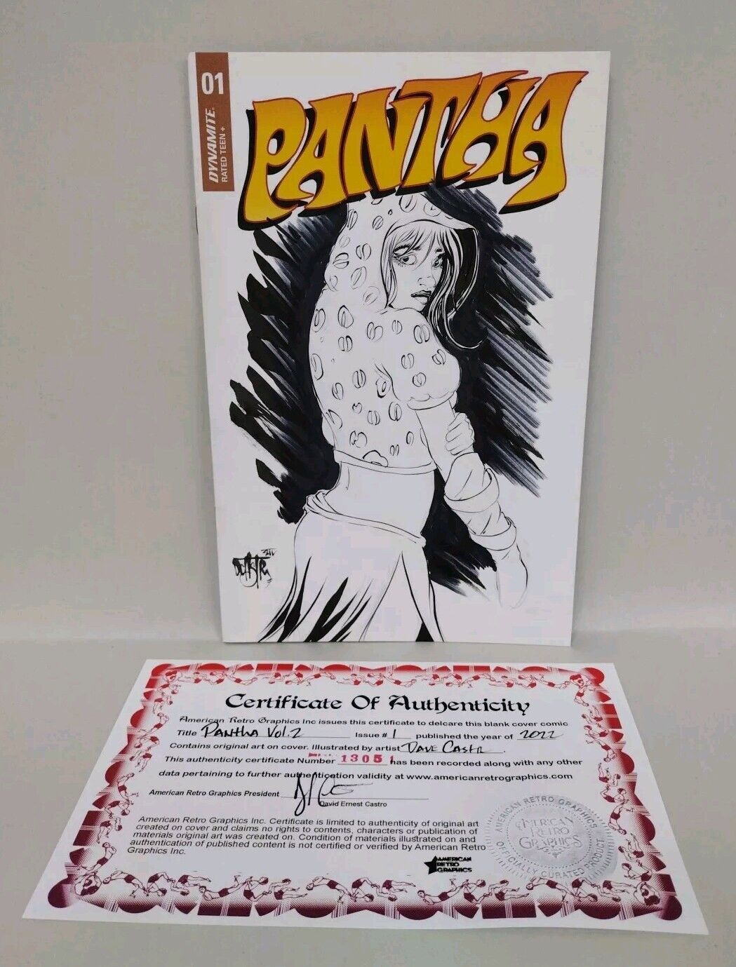 Pantha V2 1 (2022) Dynamite Comic Sketch Cover Variant W Original Dave Castr Art