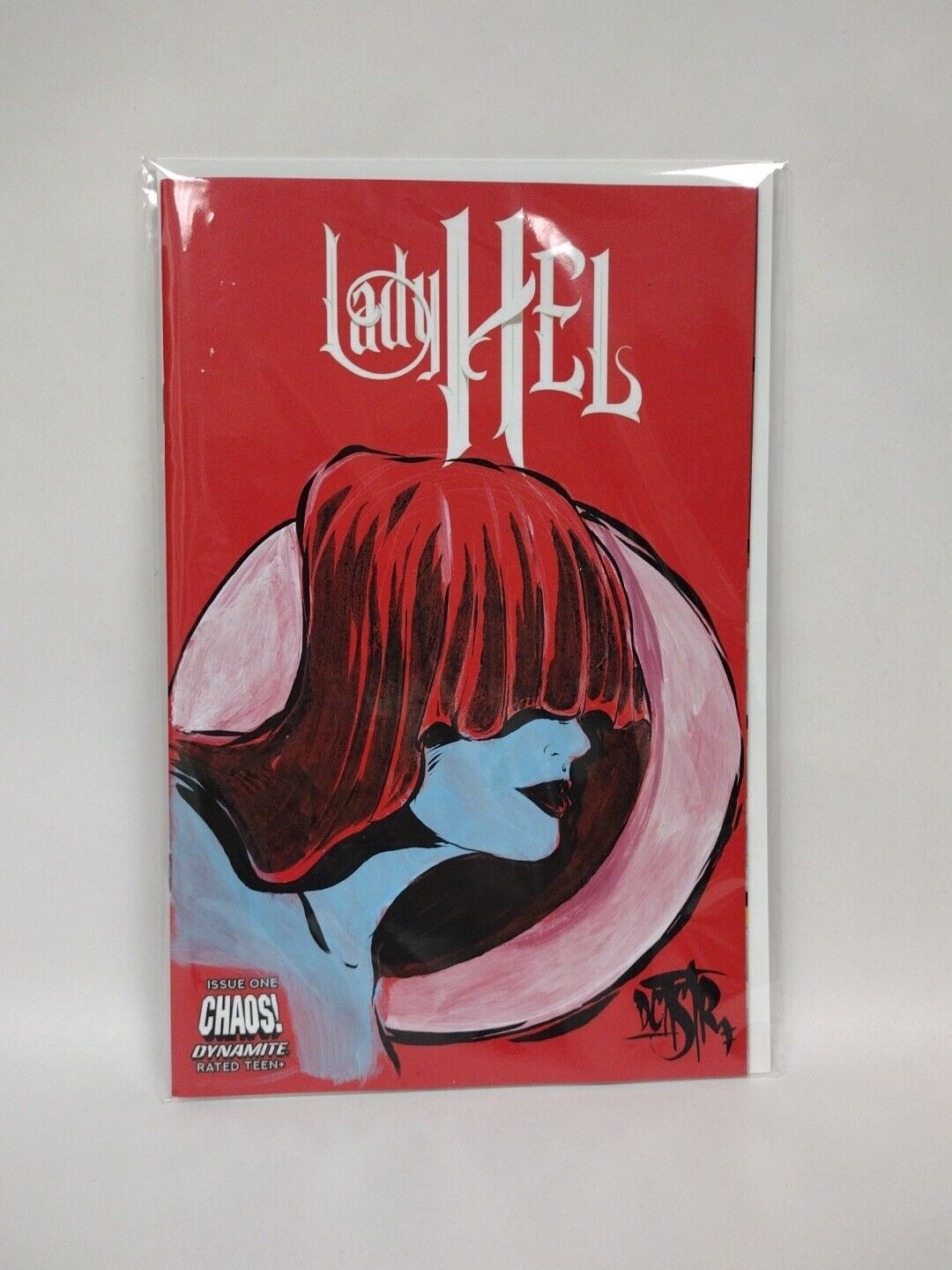 Lady Hel #1 Cover F Red Blank Authentix w Original Art Dcastr w ARG COA #