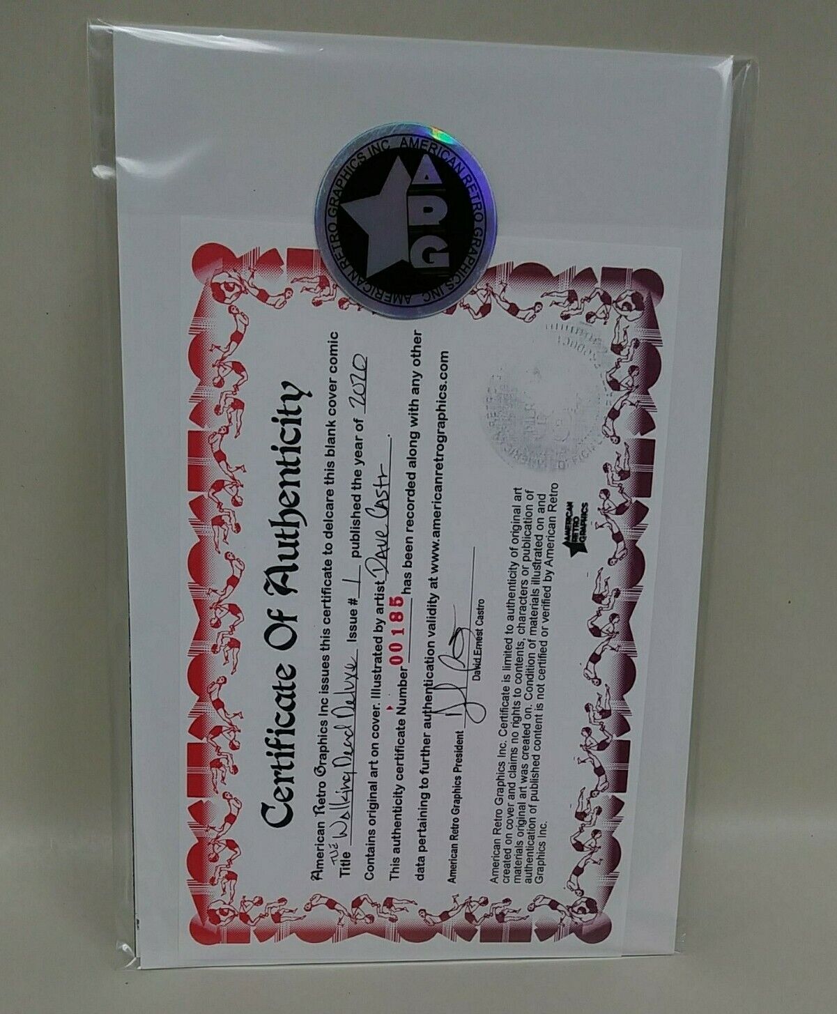 The Walking Death Deluxe #1 Blank Cover Variant Comic W Original DCastr Art ARG