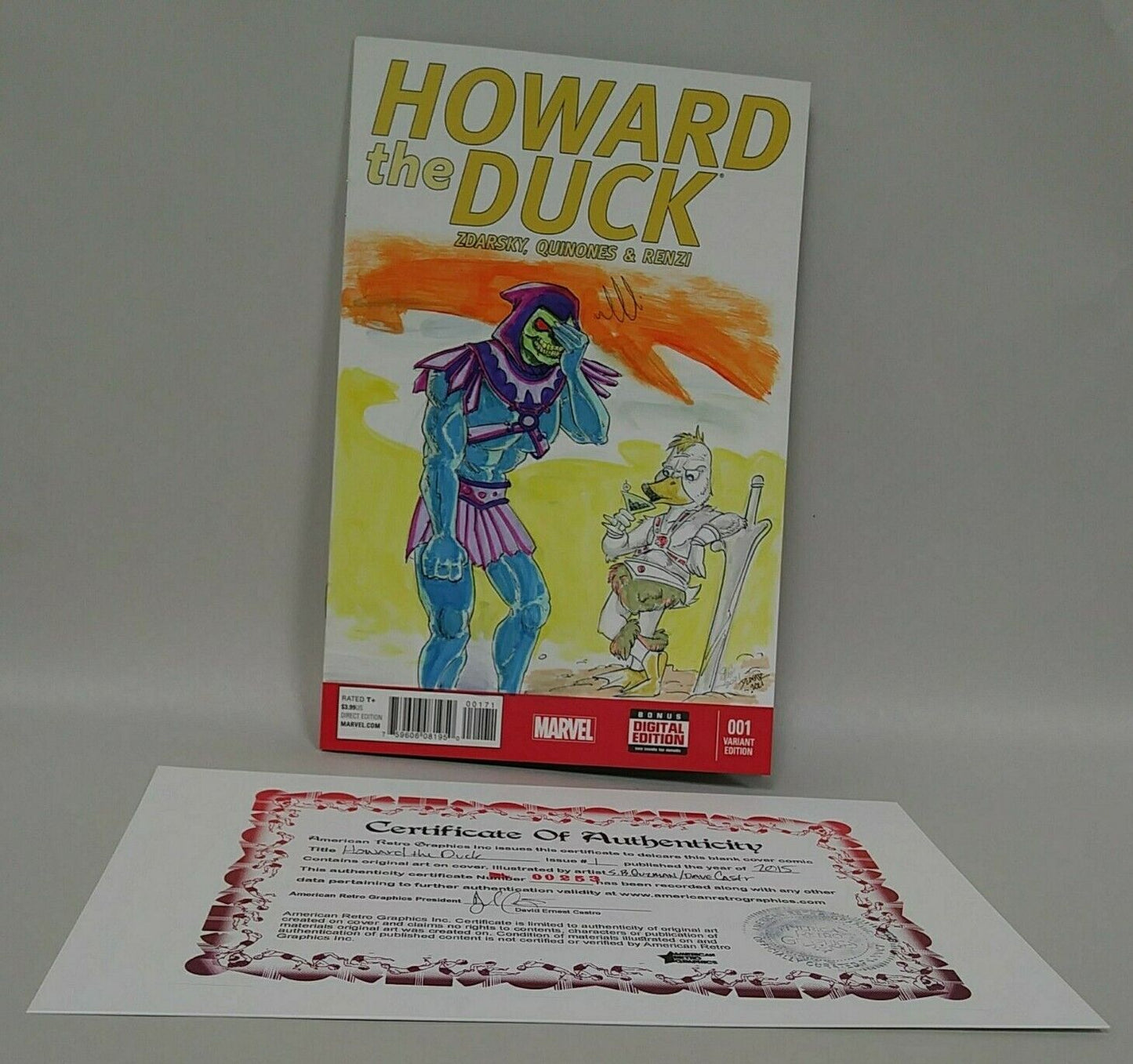 Howard the Duck #1 (2015) Blank Cover Variant Comic W Original DCastr Art ARG