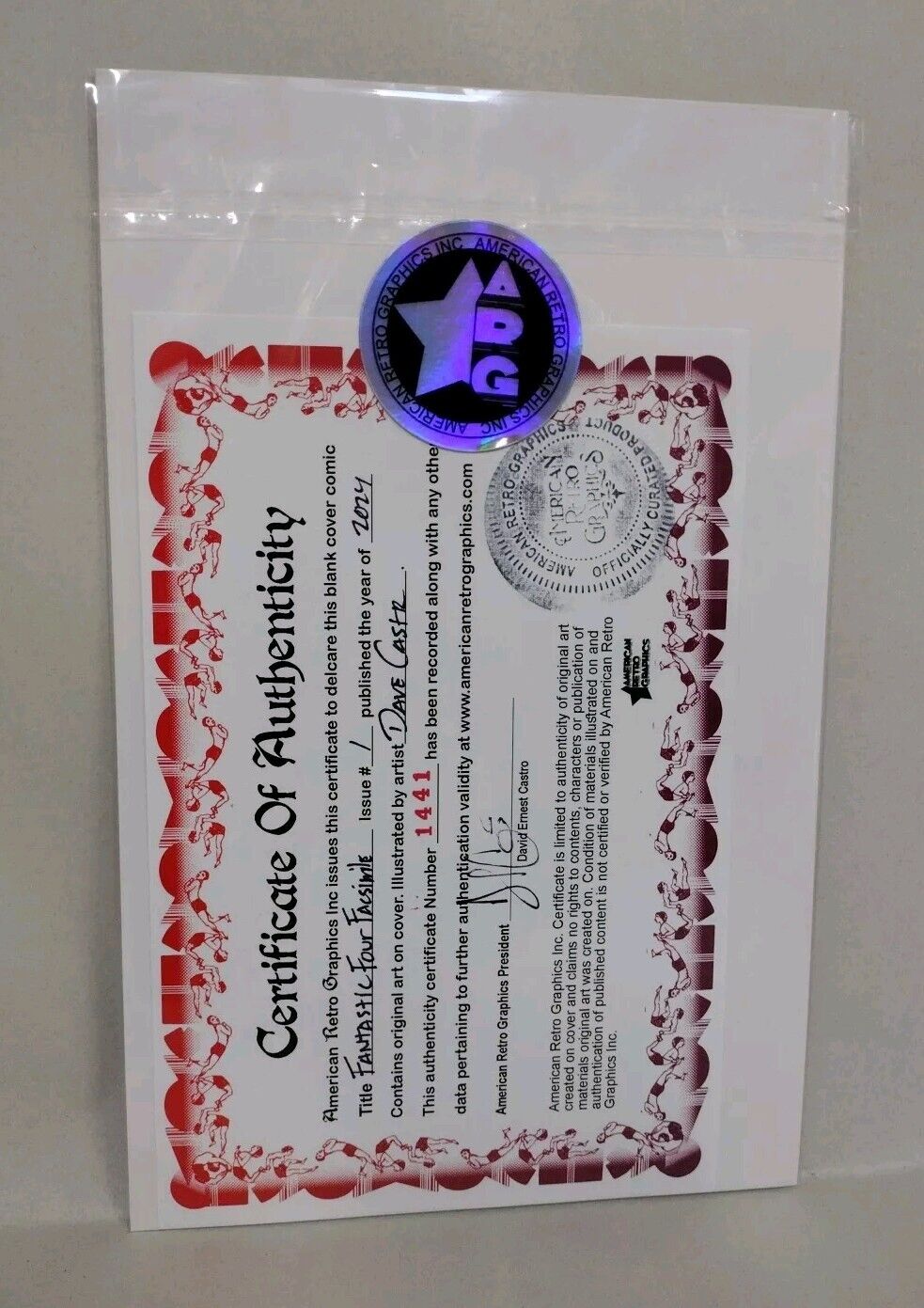 Fantastic Four 1 Marvel Comic 2025 Facsimile Sketch Cover W Original DCastr Art