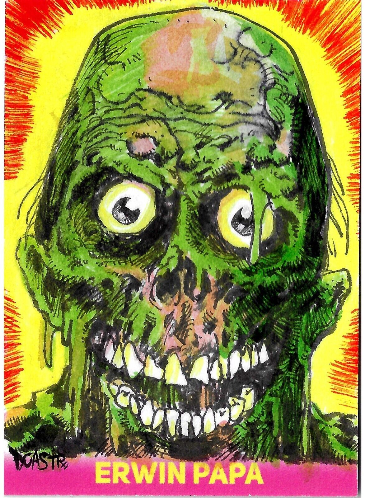 Erwin Papa Series I (2022) Original ROTLD Tar Man Sketch Card Dave Castr Colors