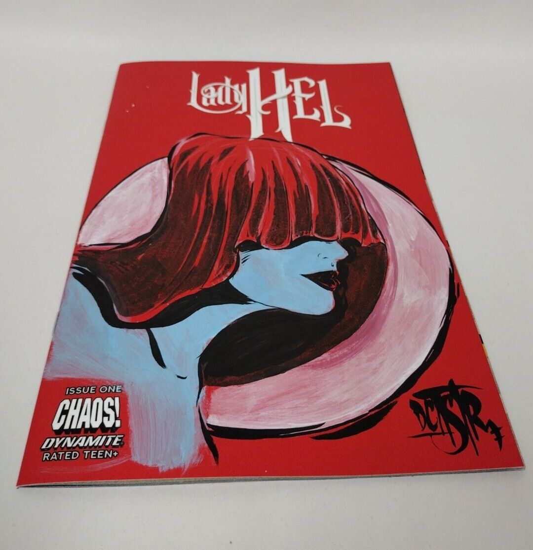 Lady Hel #1 Cover F Red Blank Authentix w Original Art Dcastr w ARG COA #