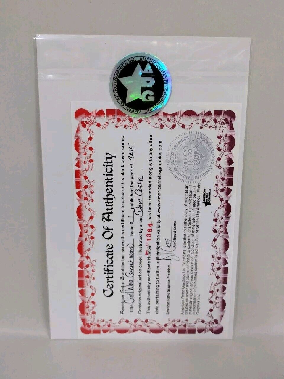 CIVIL WAR #1 (2015) Marvel Sketch Variant Comic W Original DCastr Puck Art