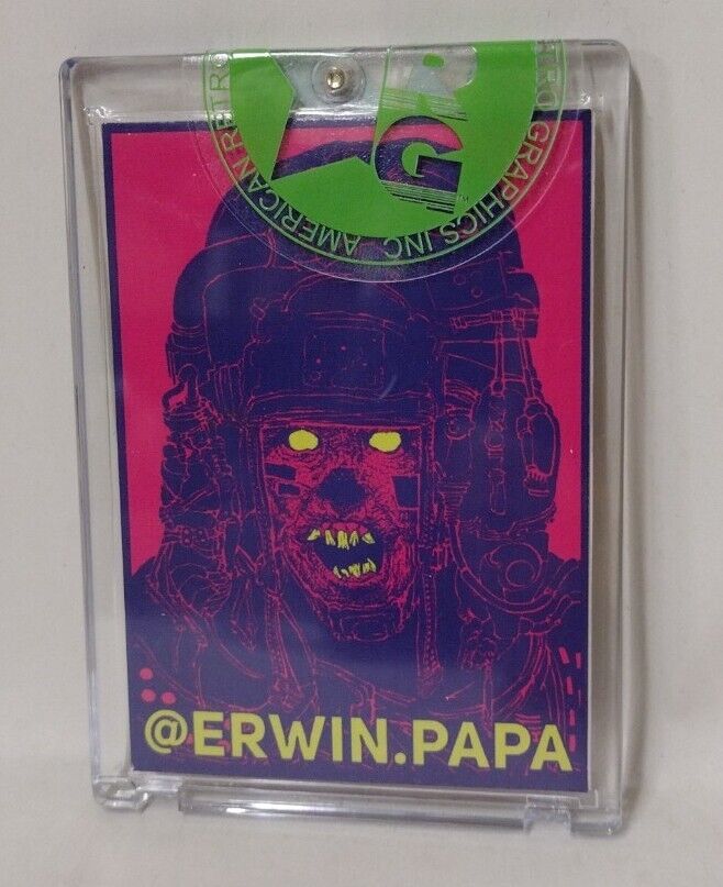 Erwin Papa Series I (2022) Original Evilspeak Sketch Card Dave Castr Colors