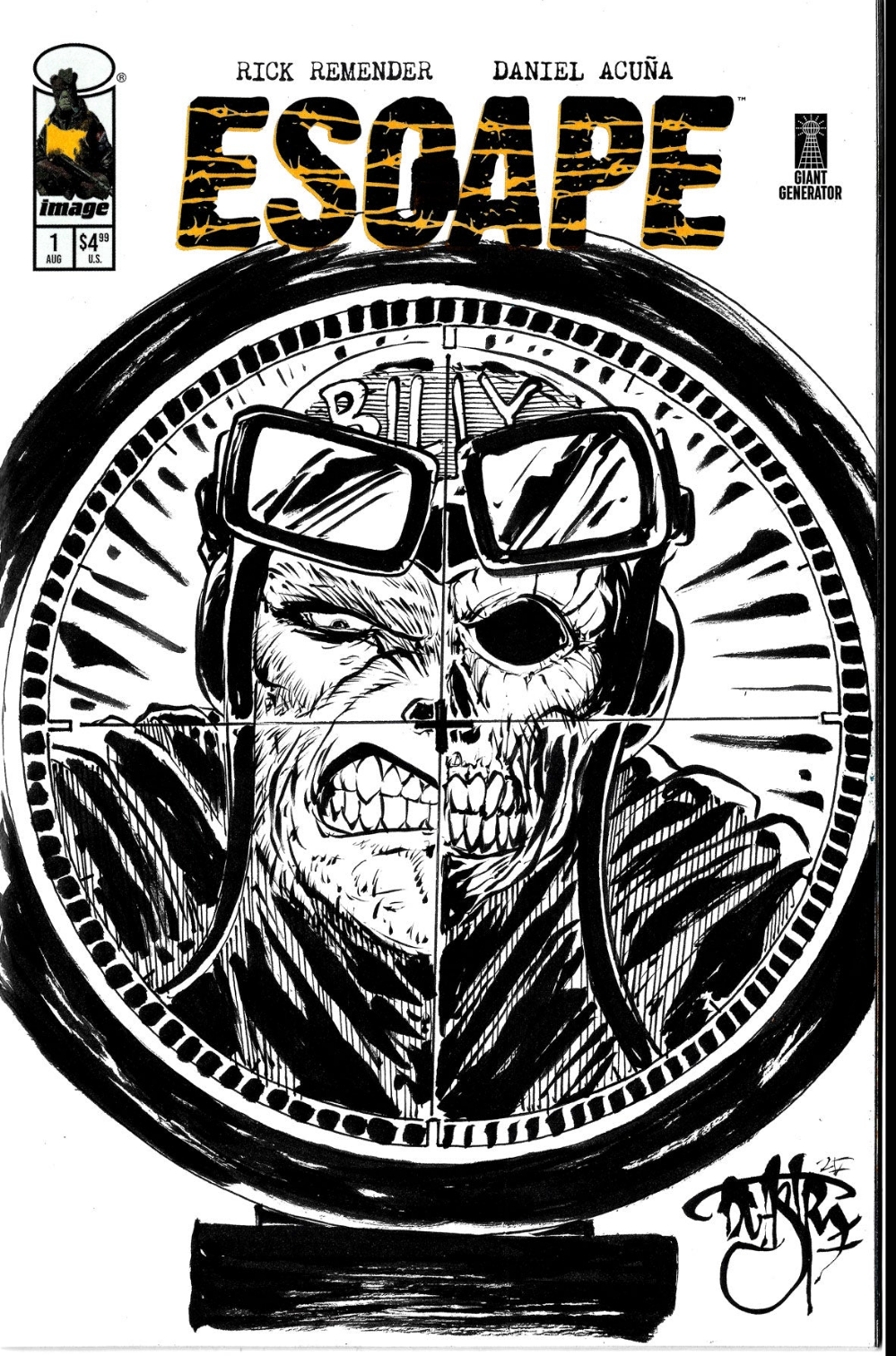 Escape 1 (2025) Image Comic Sketch Cover Variant W Original Dave Castr Billy Art