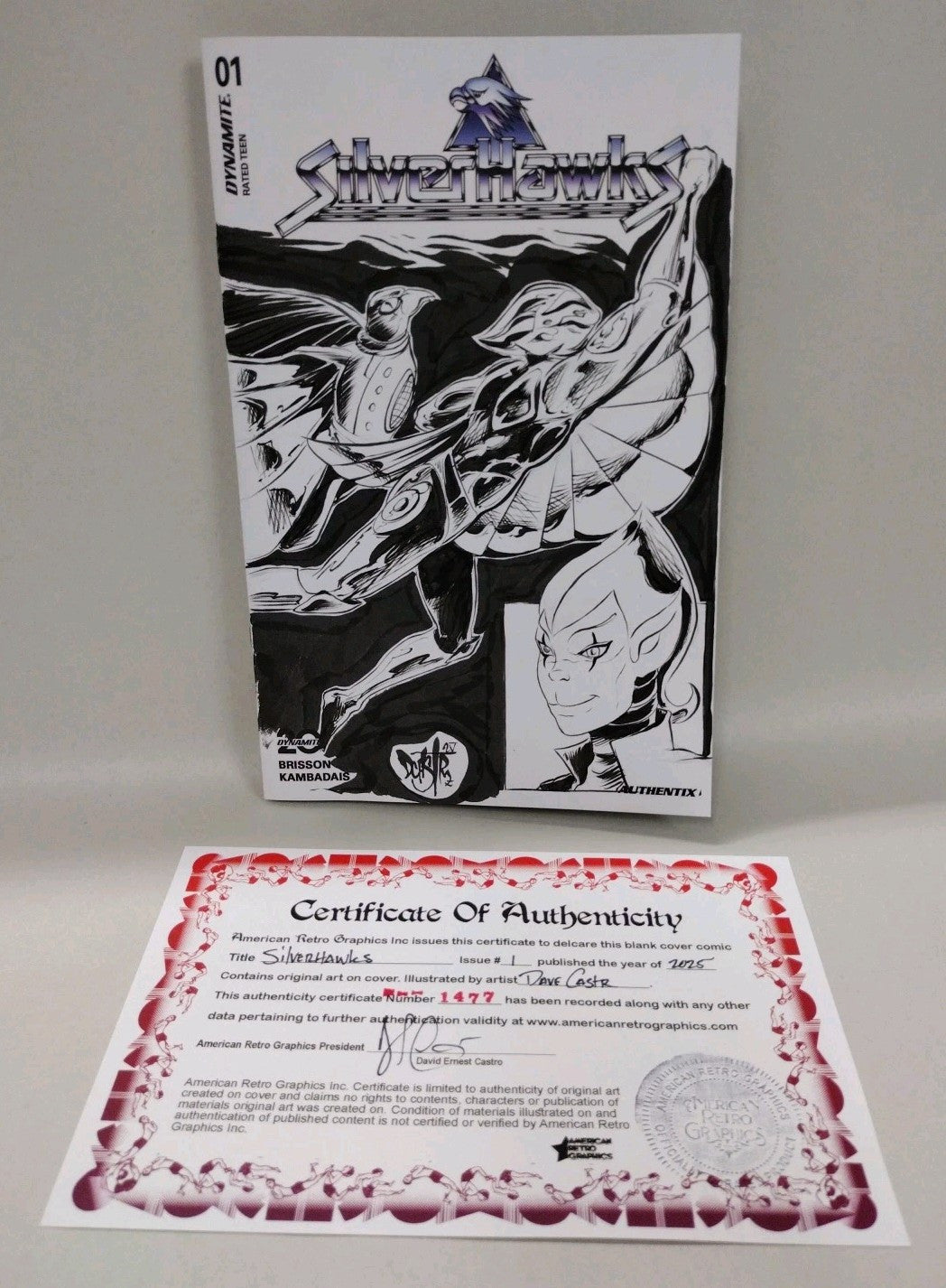 Silverhawks 1 (2025) Dynamite Sketch Cover Var W Original DCastr Copper Kid Art