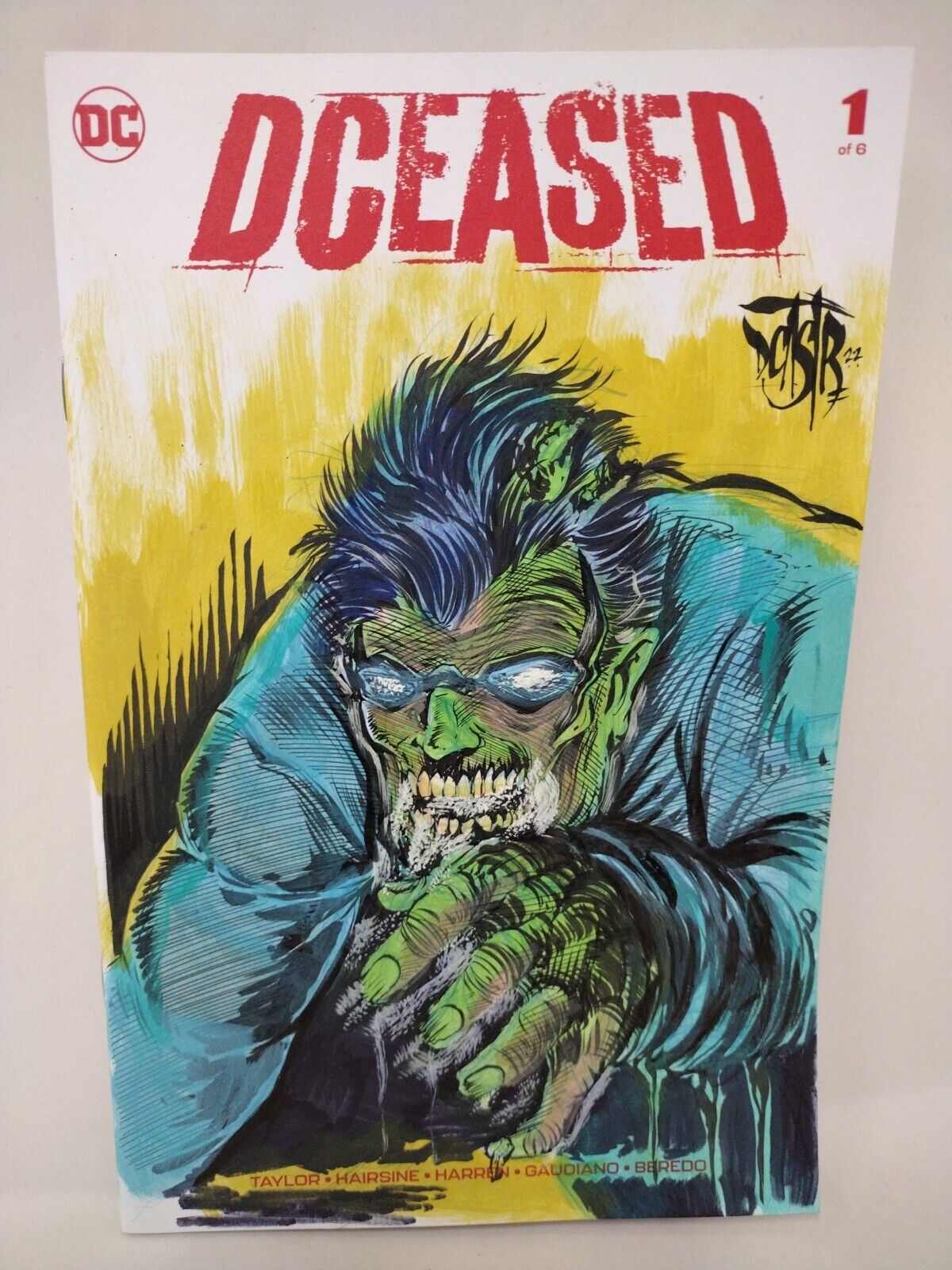 Dceased 1 (2019) DC Comics Blank Cover Variant Original DCastr Zombie Art COA