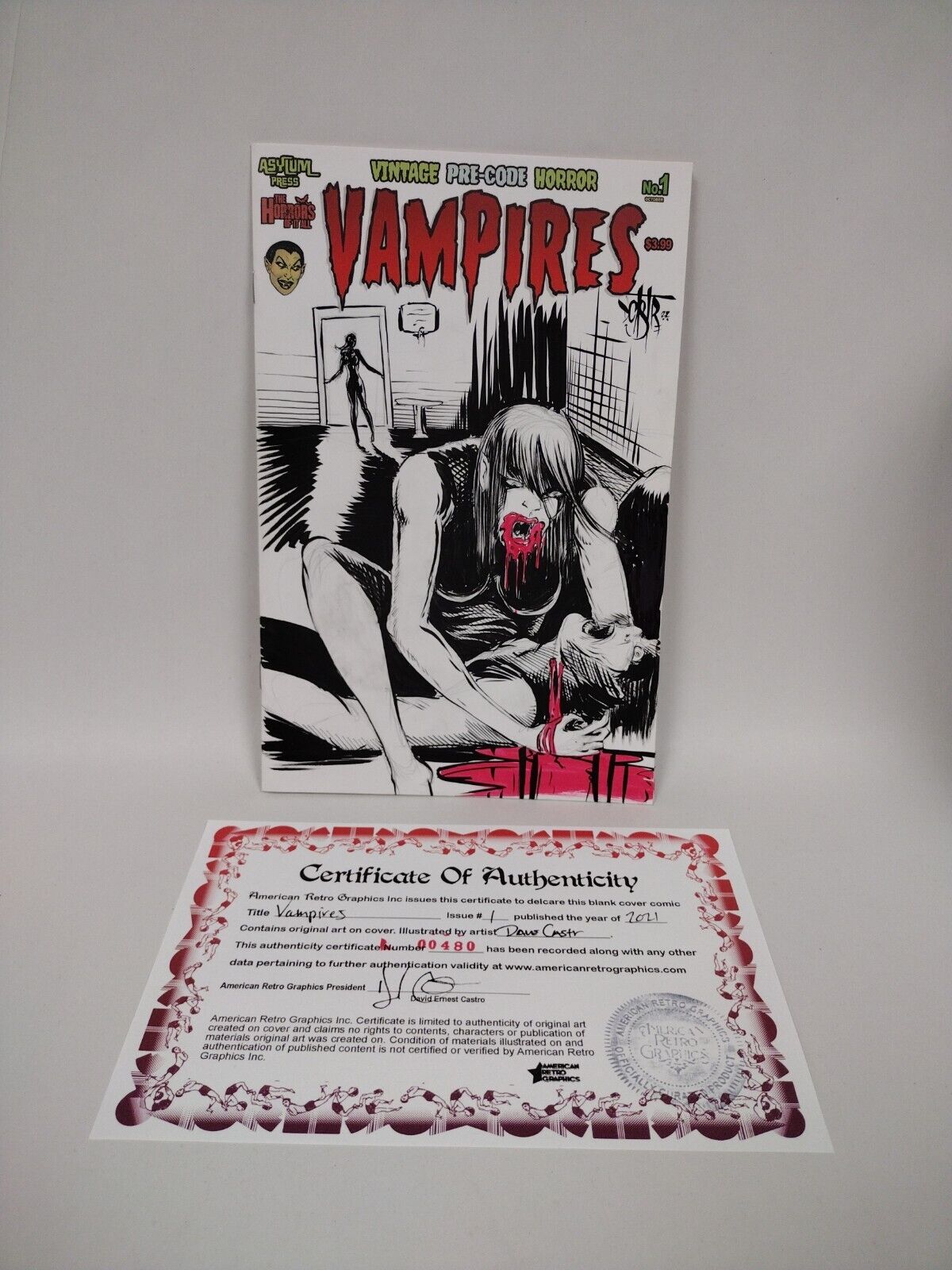 VAMPIRES#1 Blank Cover Variant Original DCastr Art COA