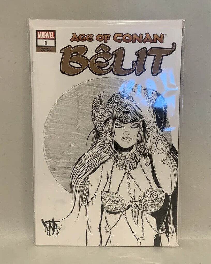 AGE OF CONAN BELIT #1 Blank Variant Cover Comic 2018 W Original Art Dave Castr