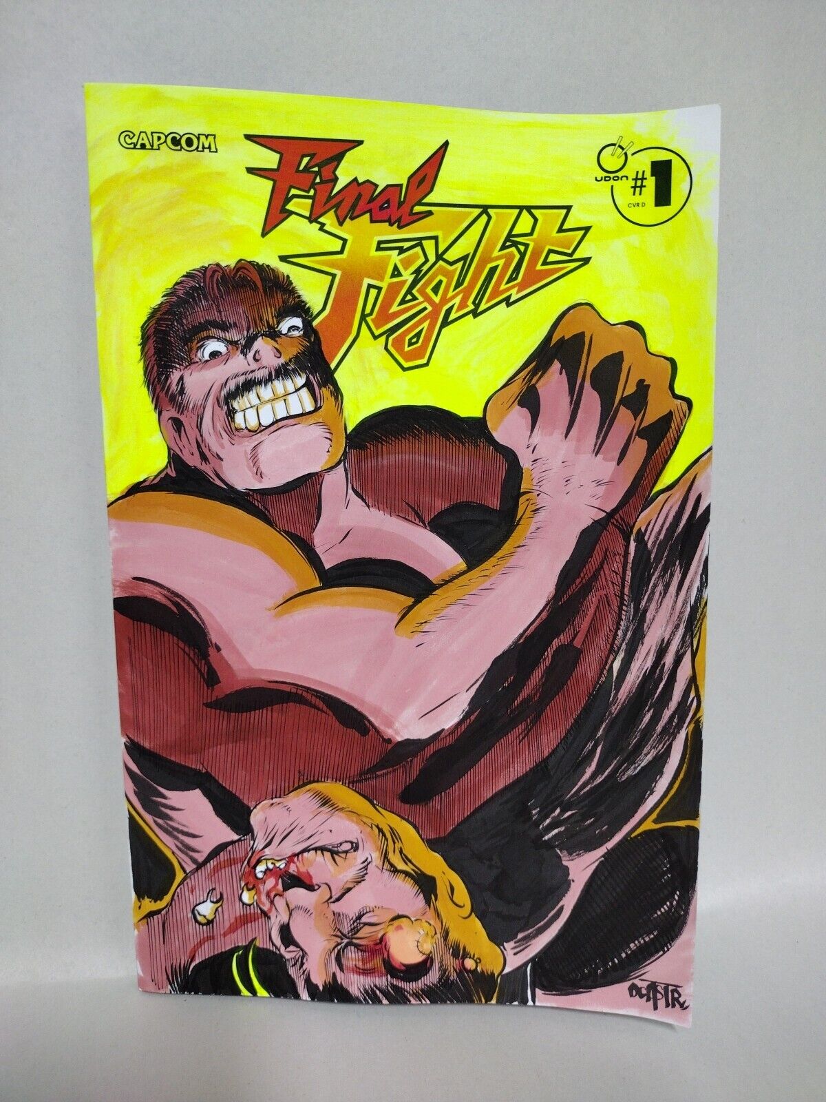 Final Fight #1 (2024) Udon Capcom Sketch Cover Comic Original DCastr Haggar Art