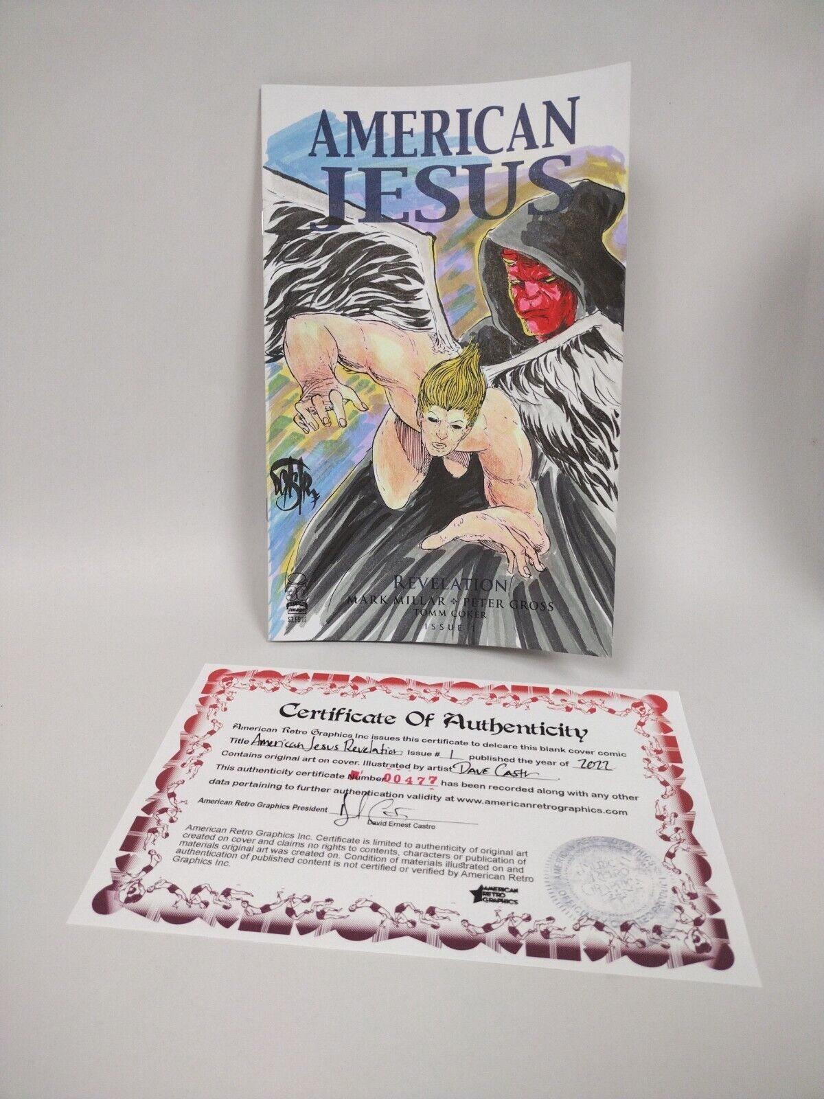 AMERICAN JESUS: REVELATION #1 Blank Cover Variant Original DCastr Art COA