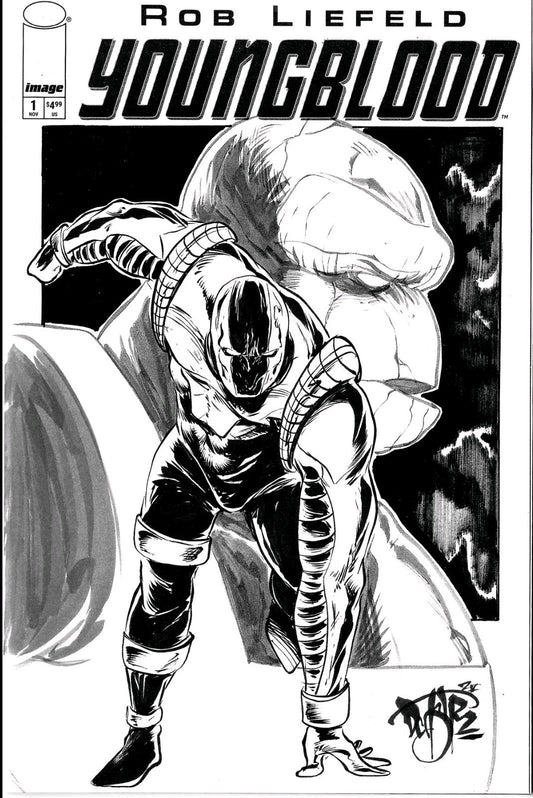 Youngblood #1 (2025) Rob Liefeld Image Sketch Cover Comic W Original DCastr Art