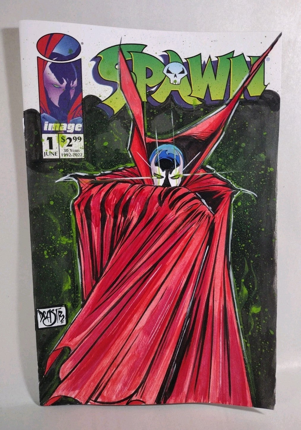 Spawn 1 30th Anniversary 2022 Sketch Cover Image Comic w Original Dave Castr Art