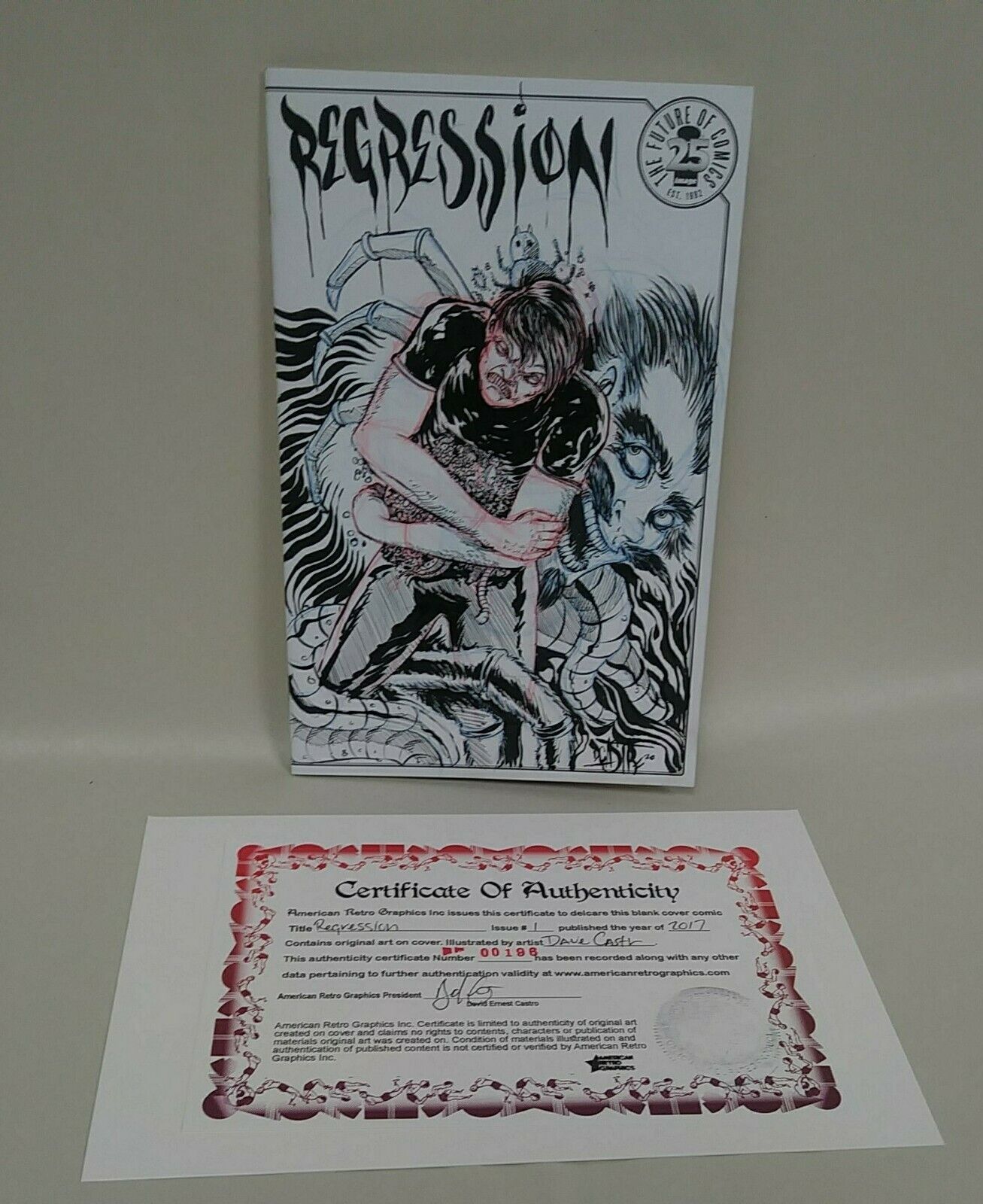 Regression #1 (2017) Blank Cover Variant Comic W Original DCastr Art ARG 